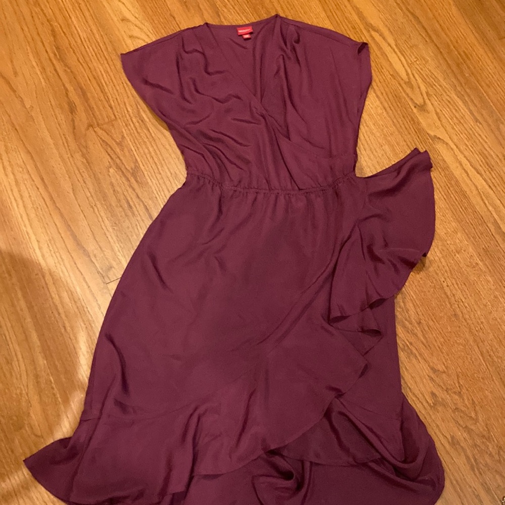Merona Purple V-neck Faux wrap with ruffle
